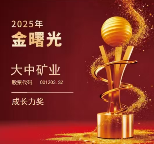 喜报|佰利乐矿业荣获“2025年金曙光成长力奖”！